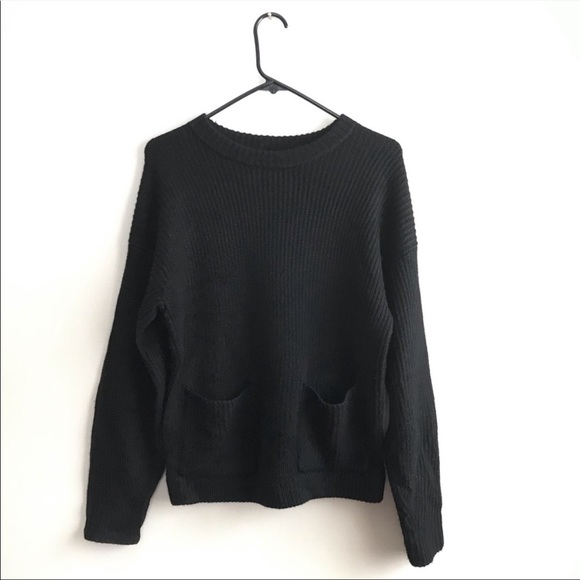 Ann Taylor Sweaters - Ann Taylor Black Knit Merino Wool Blend Pocket Sweater Sz Small